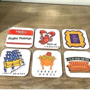 Friends coasters funny gift‎ Brad new bar ware cocktails tv table top decor